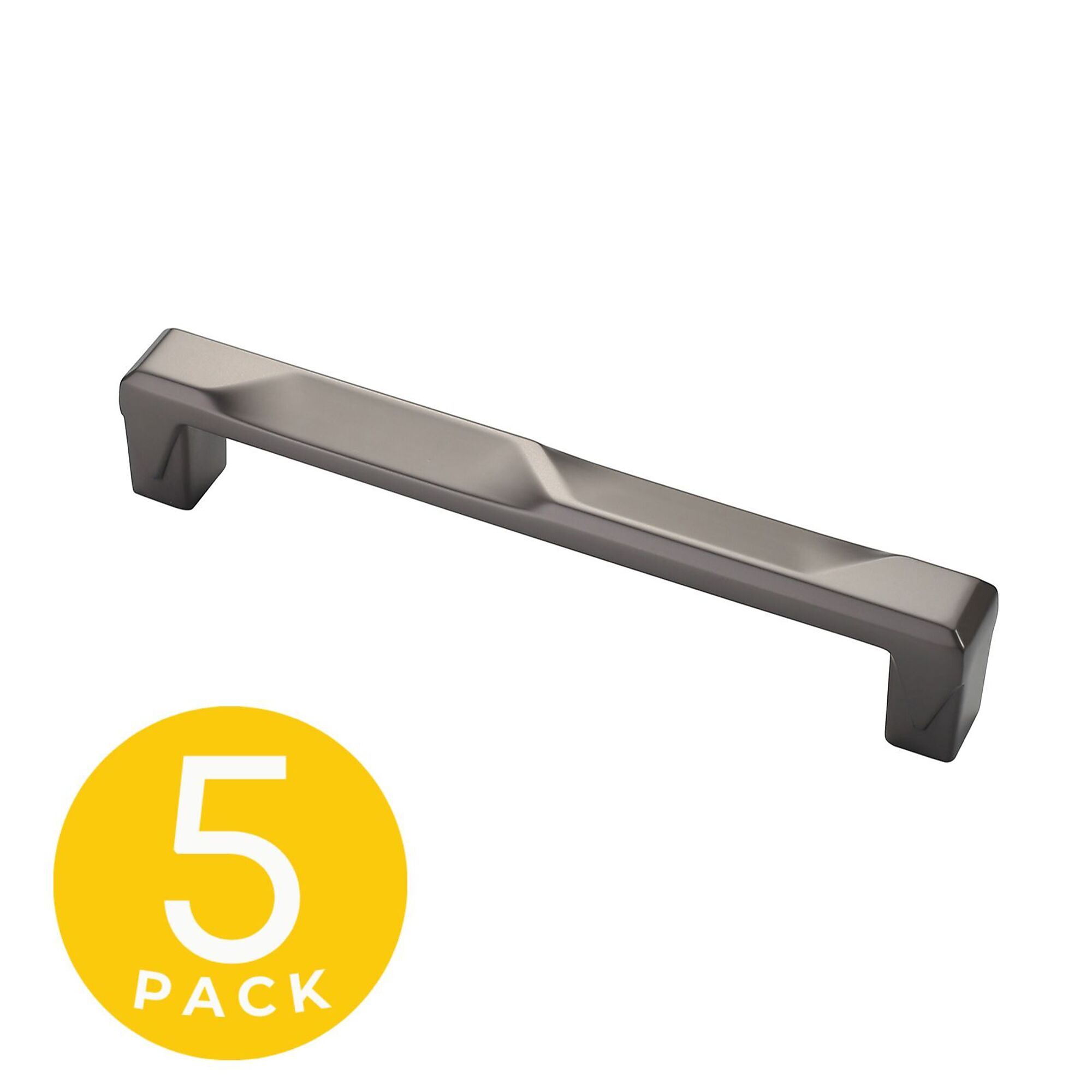 Sapphire, Geiger Series 5 in. (128 mm) Center-to-Center Modern Matte Grey Cabinet Handle/Pull (5 Pack), #SP-3771-128-GM-5